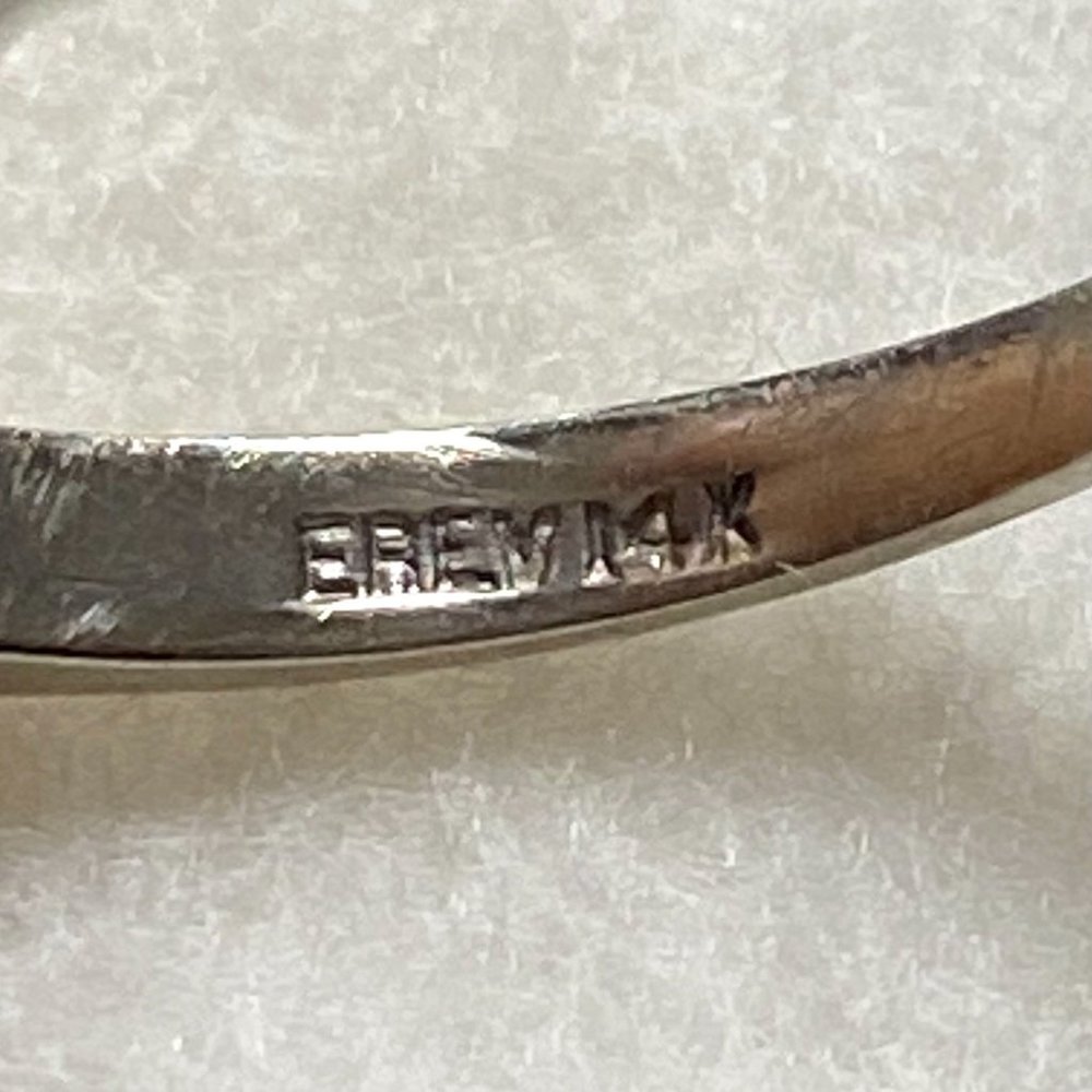 VTG 14K EREV White Gold 16 Stone Round Diamond Wedding Band Ring 5.75 - Picture 8 of 16